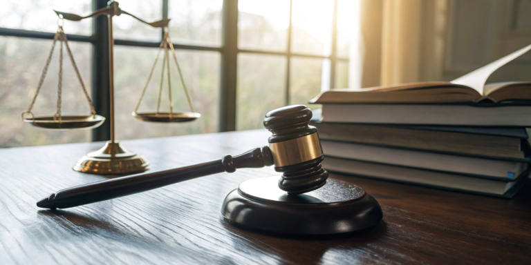 Legal gavel and scales of justice for a bad faith insurance claim's statute of limitations.