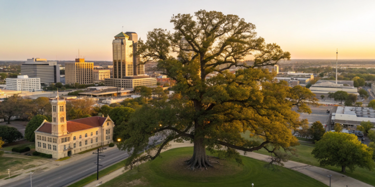 A Denton business property, like the courthouse, needing a lawyer for a property damage claim.
