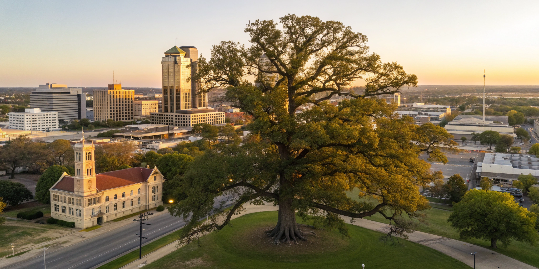 A Denton business property, like the courthouse, needing a lawyer for a property damage claim.