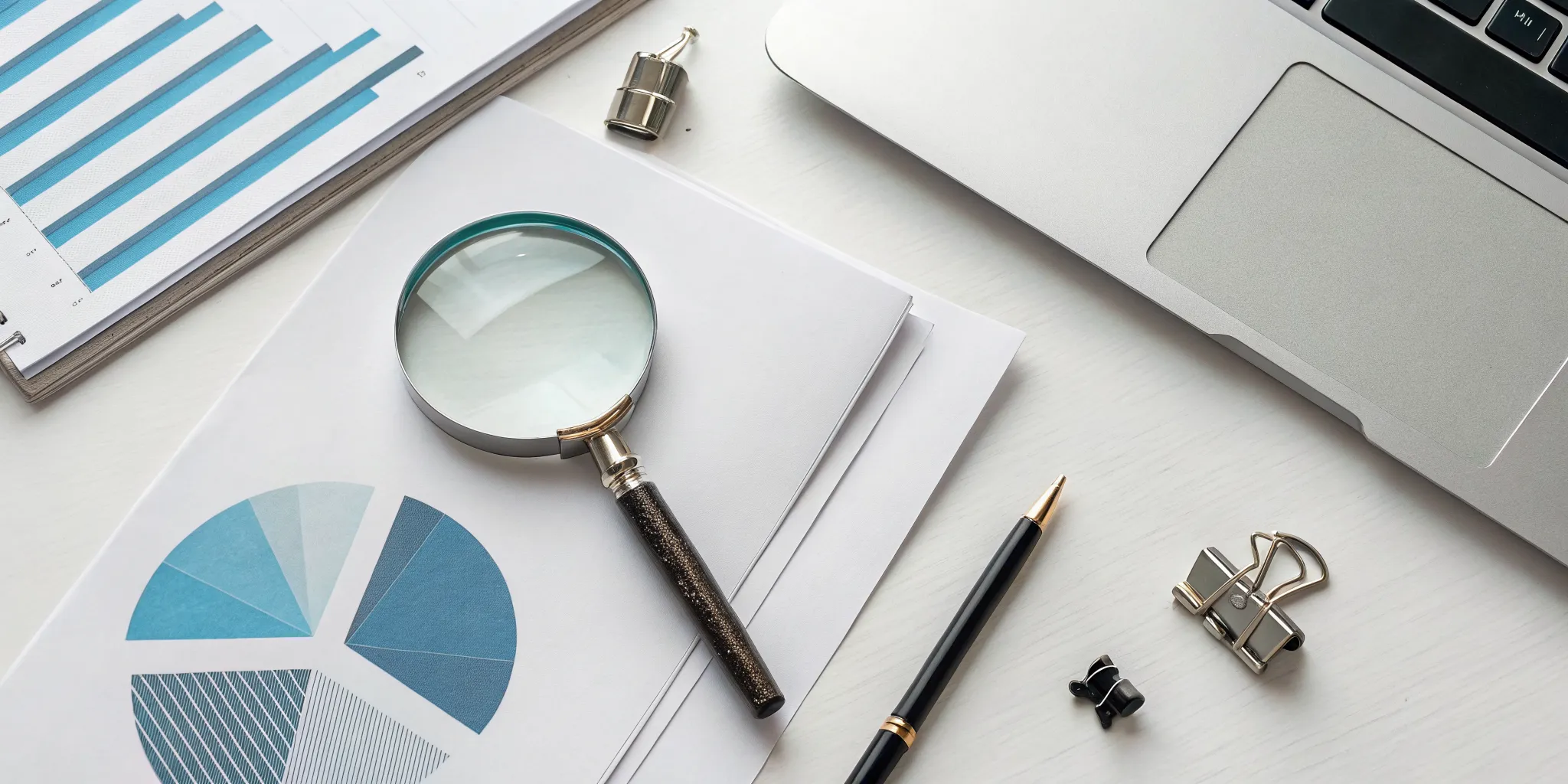 Investigating insurance claim documents with a magnifying glass to prove bad faith.