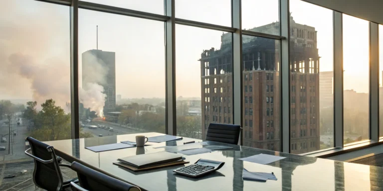 Law firm for a business interruption claim after a fire damages a building.