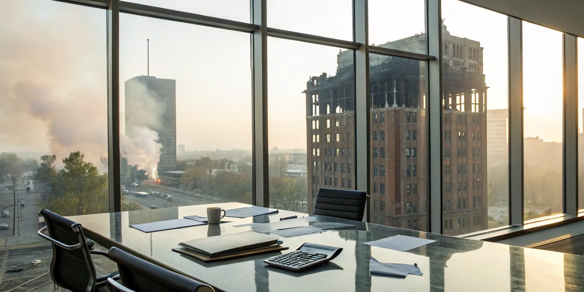 Law firm for a business interruption claim after a fire damages a building.