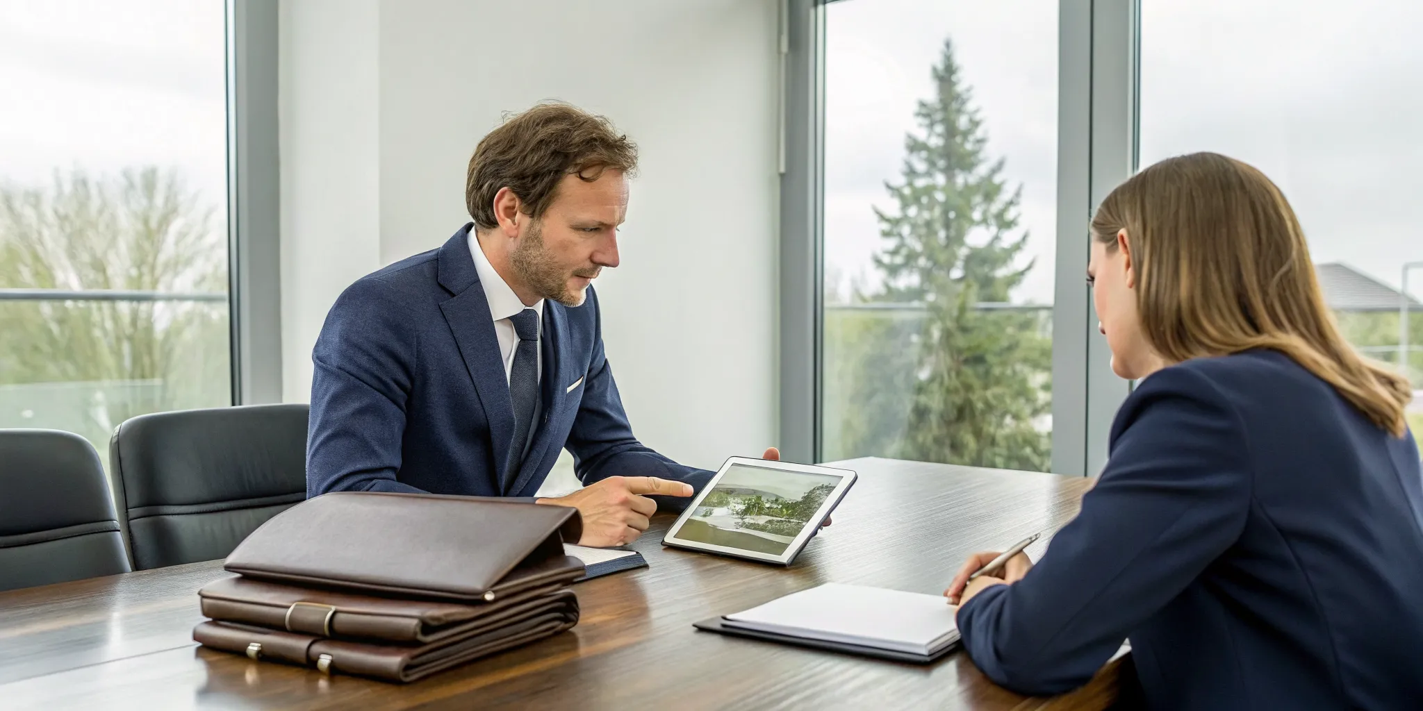 A homeowner hires a lawyer to help them file a complex storm damage insurance claim.