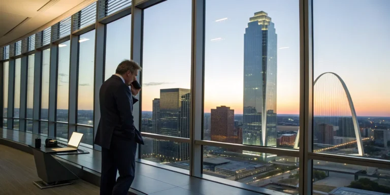 A warehouse fire damage claim lawyer in an Oklahoma office.