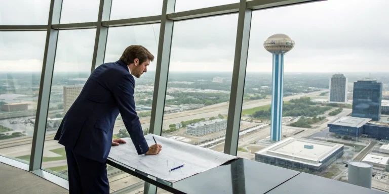 A commercial storm damage lawyer in Texas reviewing a business insurance claim.