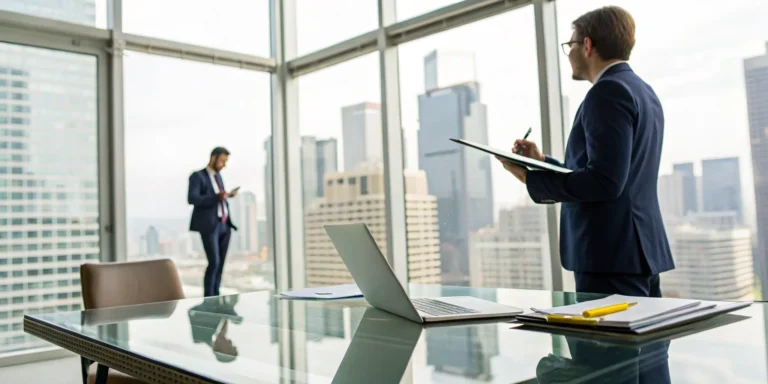 Client discussing paperwork to hire an attorney for an insurance claim denial.