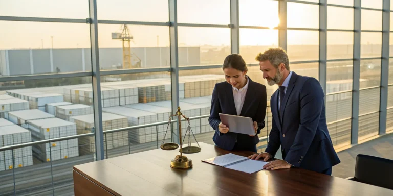 A Fort Worth lawyer reviewing a warehouse insurance claim with a client.