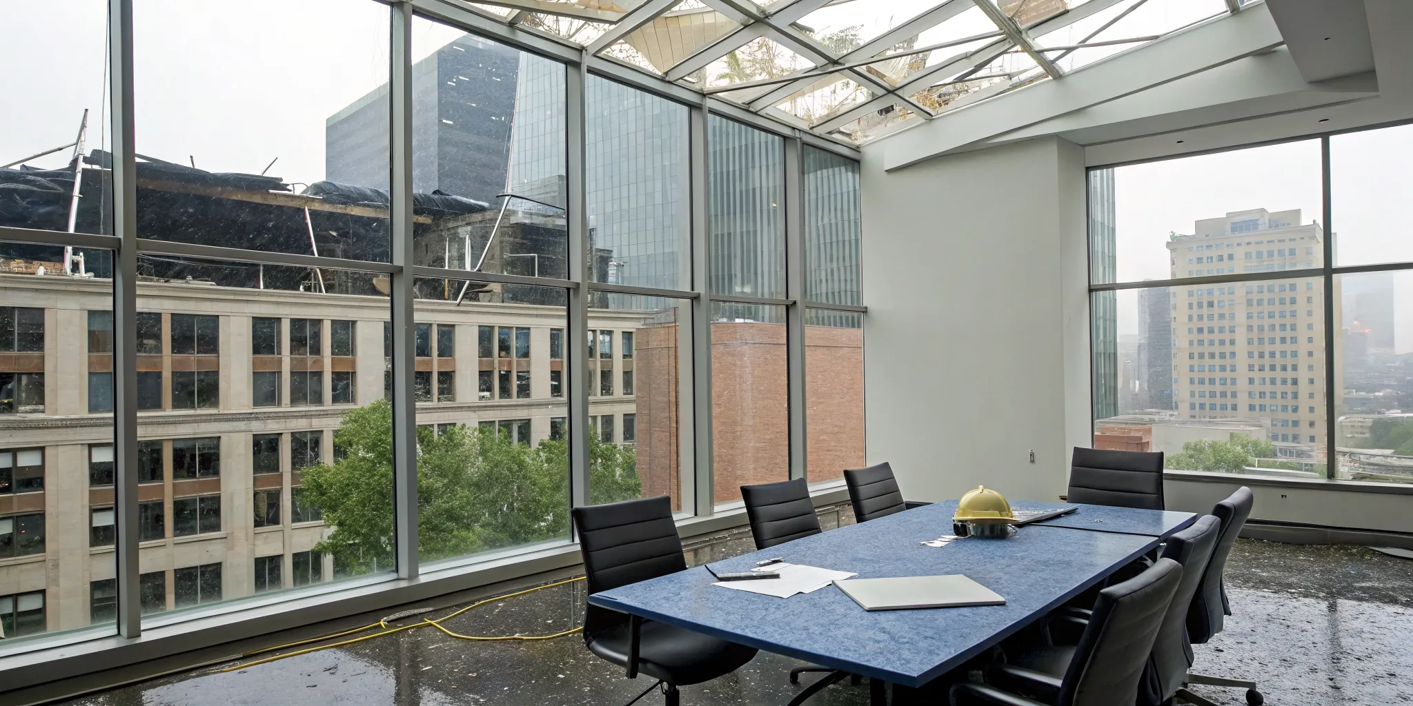 Commercial property with severe storm damage, a complex case for a storm damage attorney.