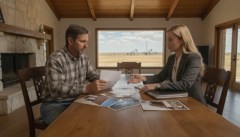 Property owner reviewing a disputed insurance claim with an attorney