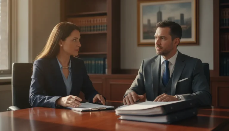 Business owner meeting with a business litigation attorney for a free consultation about a contract dispute in Texas