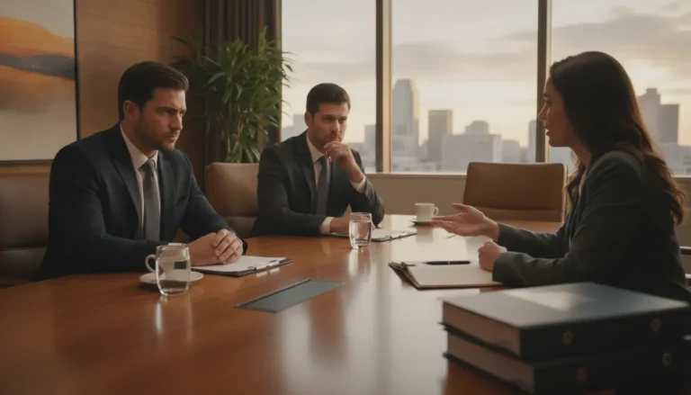 Texas business partners meeting across a conference table with an attorney to resolve an ownership dispute