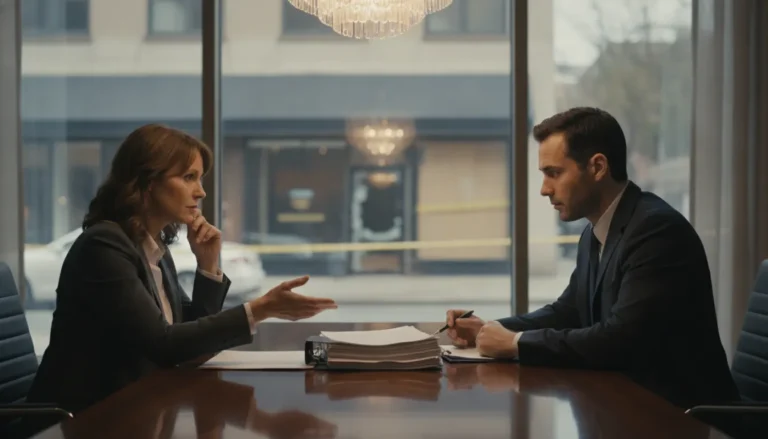 Texas commercial property owner meeting with an insurance claims attorney at a conference table