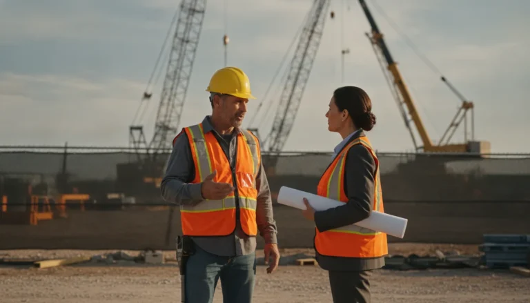 Construction site injury attorney Texas discussing an injury with a worker