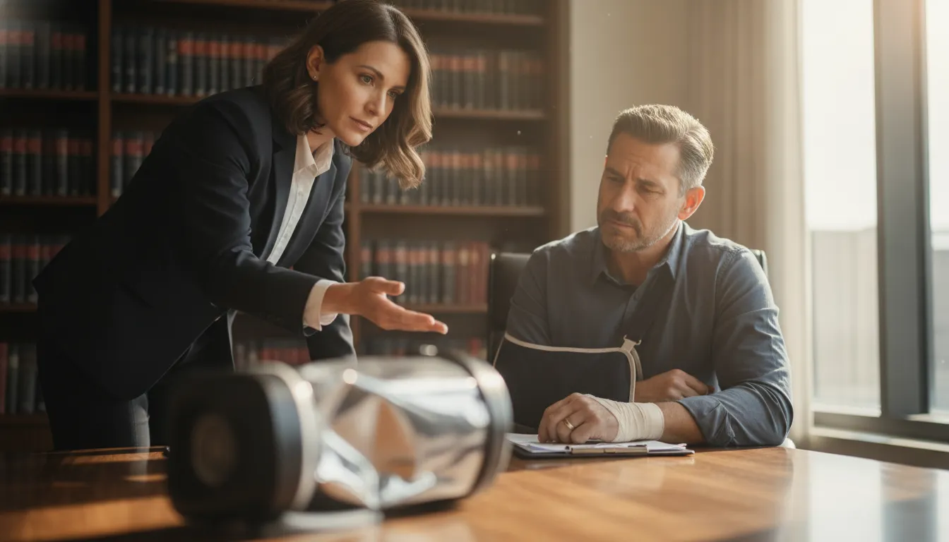 Defective product injury lawyer Texas meeting with an injured client