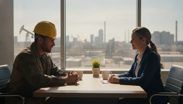 Industrial accident lawyer meeting with an injured Fort Worth worker