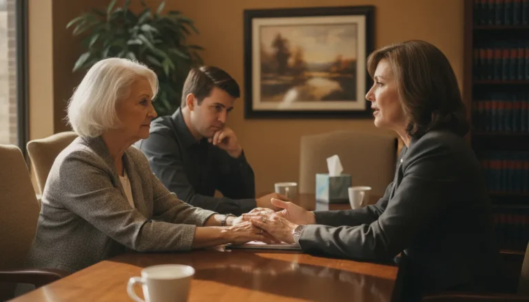 Nursing home neglect attorney Texas meeting with a concerned family