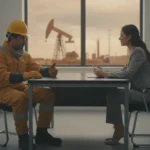 Oil rig explosion attorney Texas discussing safety evidence with an injured worker