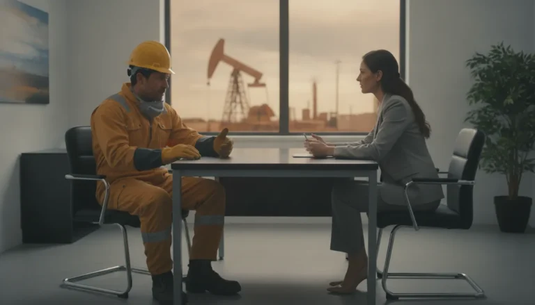 Oil rig explosion attorney Texas discussing safety evidence with an injured worker