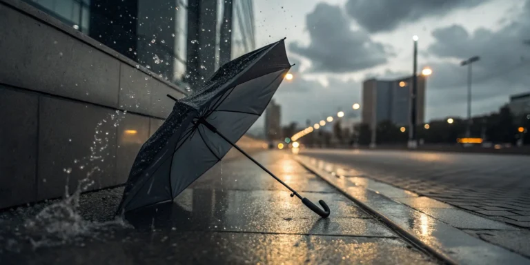 An umbrella failing in a storm, a sign you may need an insurance negligence lawyer.