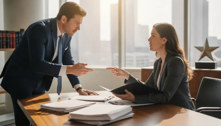 Texas business owner meeting with an attorney to discuss business litigation fee options
