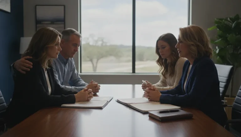 Texas attorney meeting with a family after a wrongful death