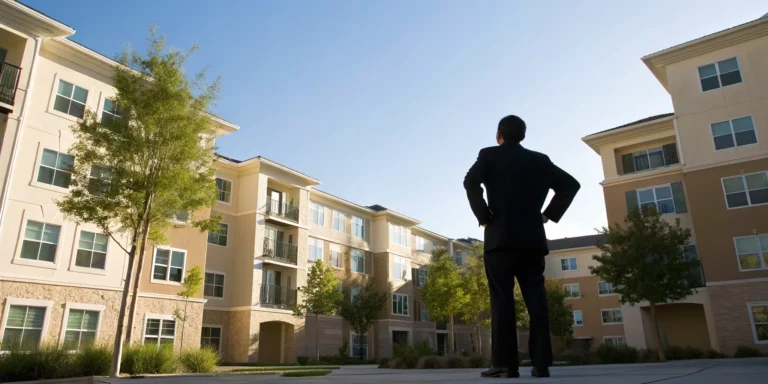 An apartment complex insurance claim attorney in Dallas assesses property damage.