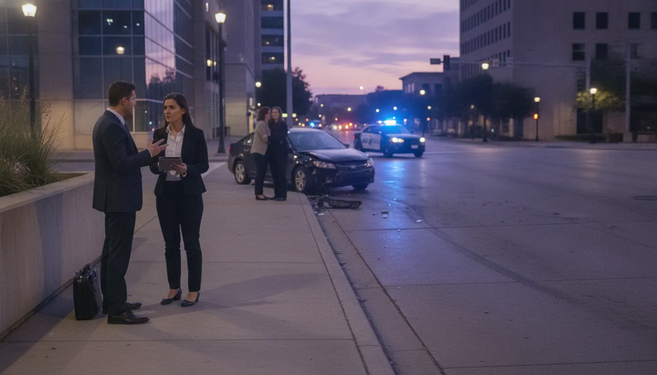 Attorney reviewing evidence after a Fort Worth intersection accident