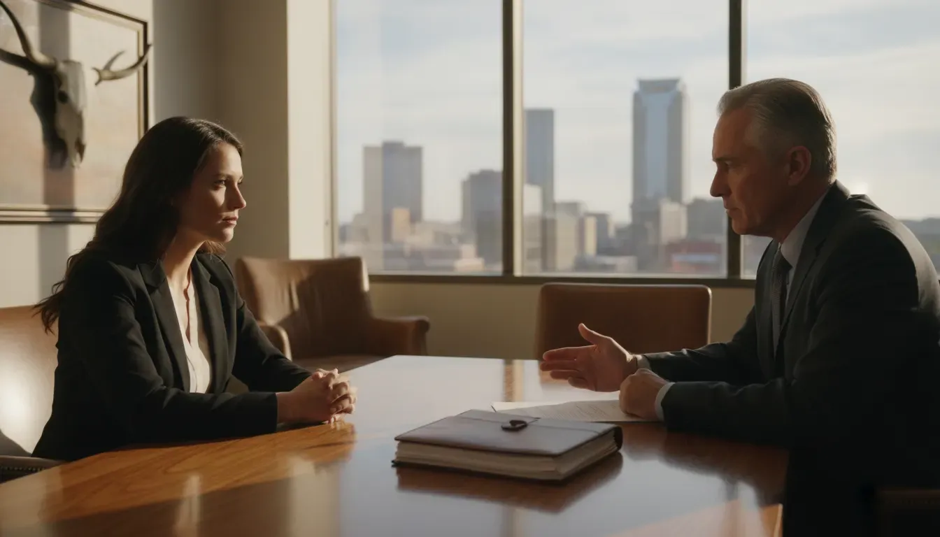 Business partners meeting with an attorney about partnership dissolution in Fort Worth