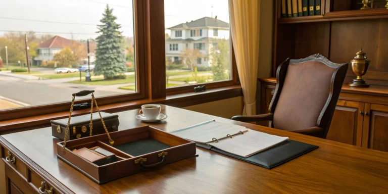 A home insurance claim lawyer reviews documents to maximize a homeowner's settlement.